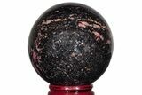 Polished Rhodonite Sphere - Madagascar #218880-1